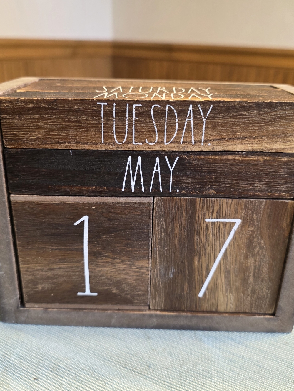 RAE DUNN Rustic Wood Perpetual Calendar